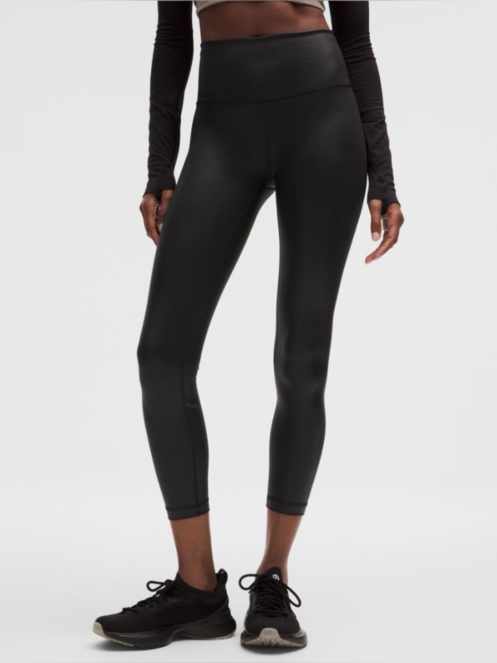 Lululemon Wunder Train HR Crop 23”Foil Size 6 Radiate Foil Print Black